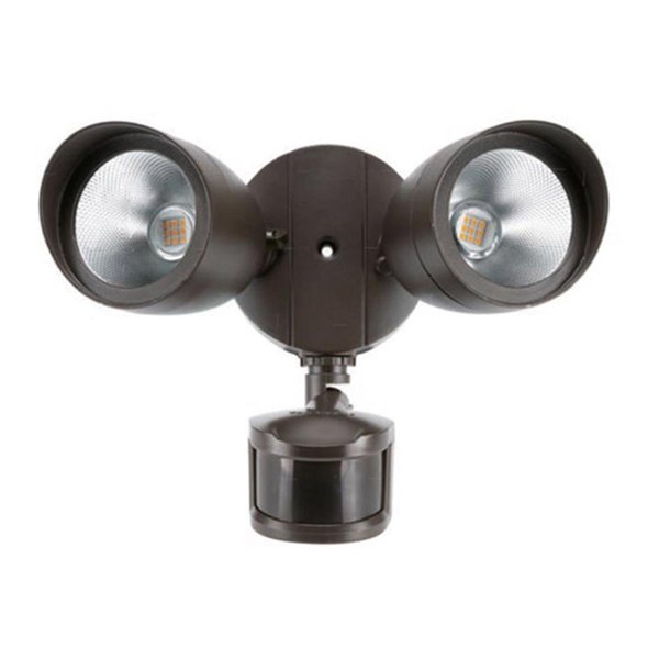 Brightlight 10 in. Aegis 20W LED Brown Outdoor Security Light with 1400 Lumen, White BR2571122